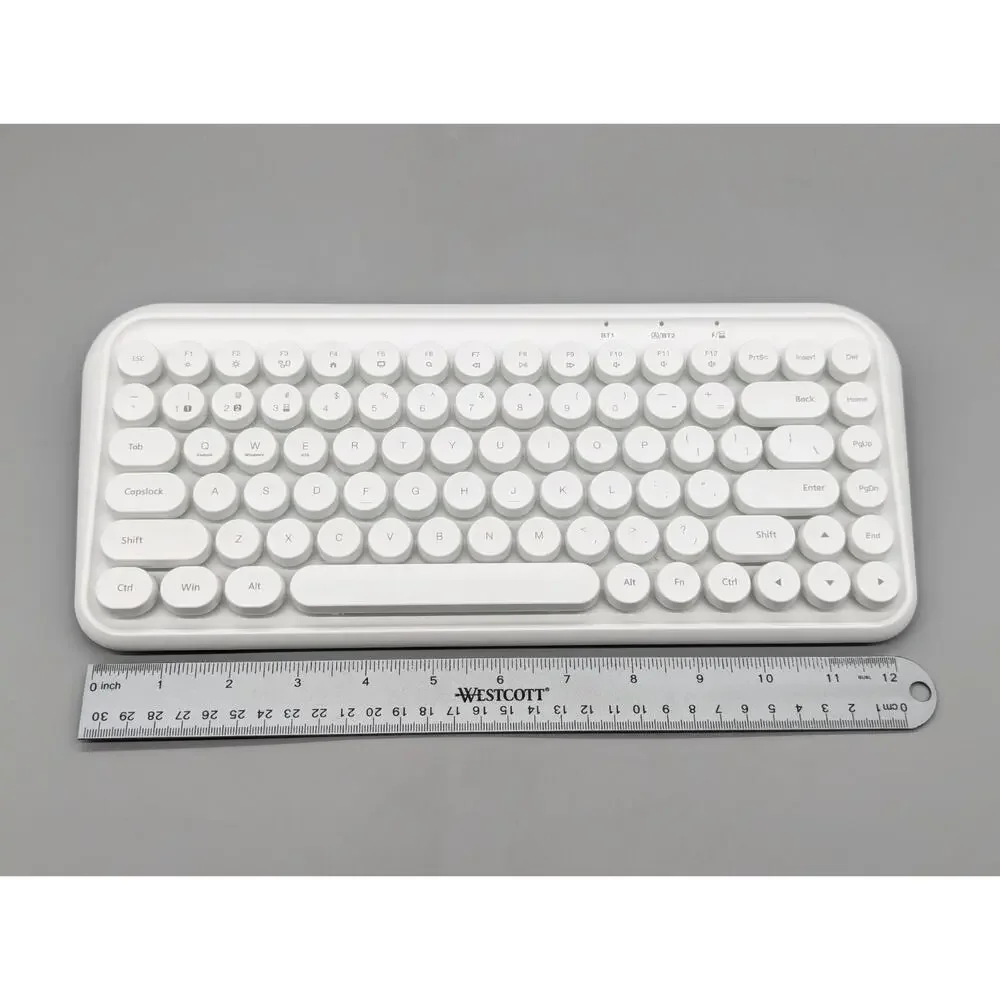 Taiahiro K898 Wireless Mechanical Gaming Keyboard Retro Round Keys White